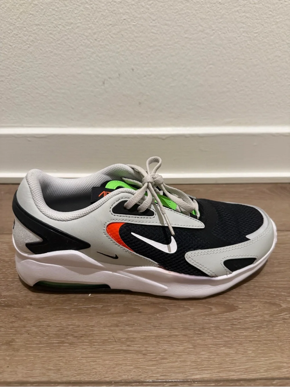 Nike Kids Black, Gray, Neon Green & Orange Running Sneakers